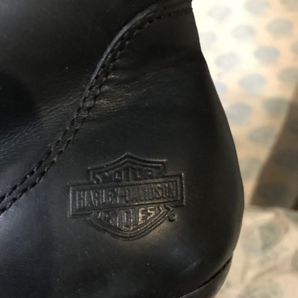 Harley-Davidson Genuine Leather Ruched Heeled Knee High Boots Women's Size 6.5 - Picture 6 of 7